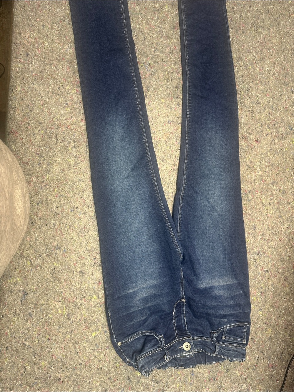 Women's Dark Indigo Skinny Jeans with Faded Detail